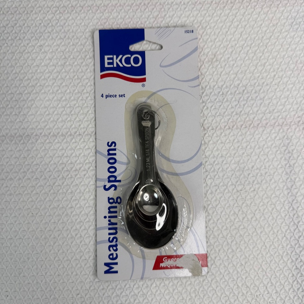 EKCO Stainless Steel Measuring Spoons 4 Piece Set Vintage 1999 NEW 15218